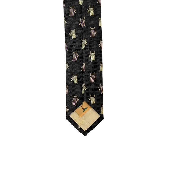 Off Island By Tommy Bahama Mens Tie 100% Silk Blue With Beach Chairs 58L X 4W - Picture 4 of 4